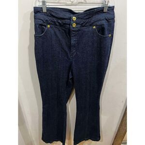 INC Jeans Womens Size 12/31 Dark Wash High Rise Flared Mermaid Bell Denim